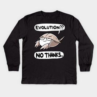 Evolution no thanks Cool Horseshoe Crab (Back Print) Kids Long Sleeve T-Shirt